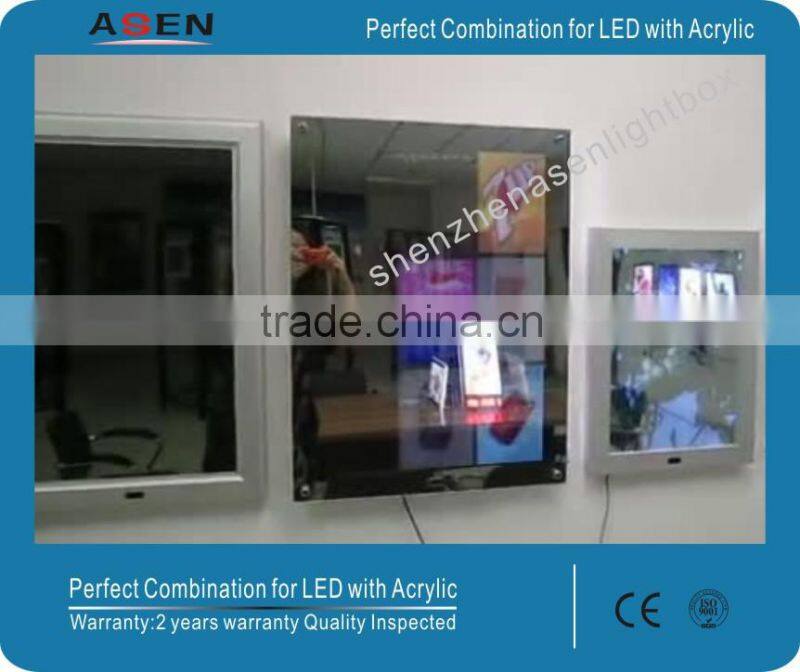 Washroom Advertising Magic Mirror Light Box