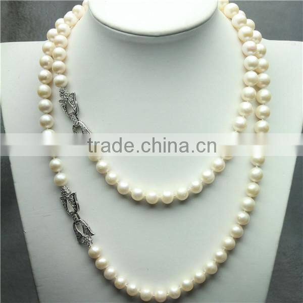 Sweater pearl necklace 8-9mm AA+ long natural pearl necklace