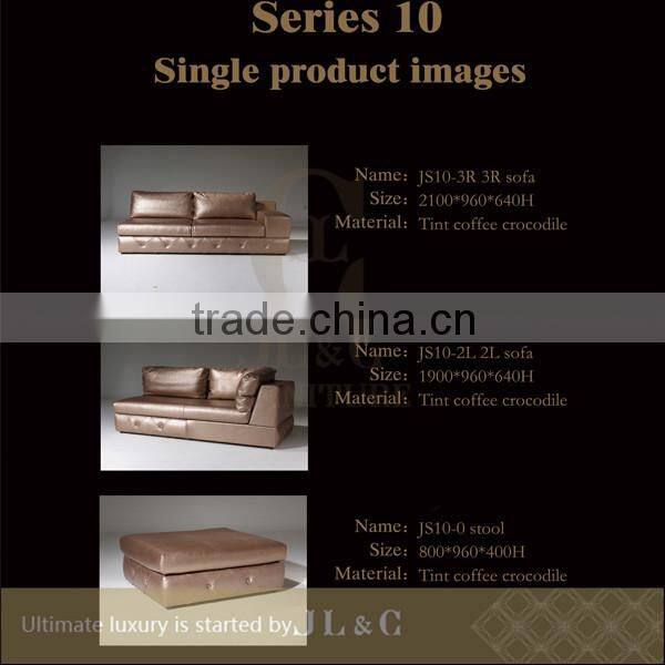 JS10 Living Room Furniture Sectional Sofa Full Grain Leather Sofa JL&C Luxury Home Furniture New Sofa Designs