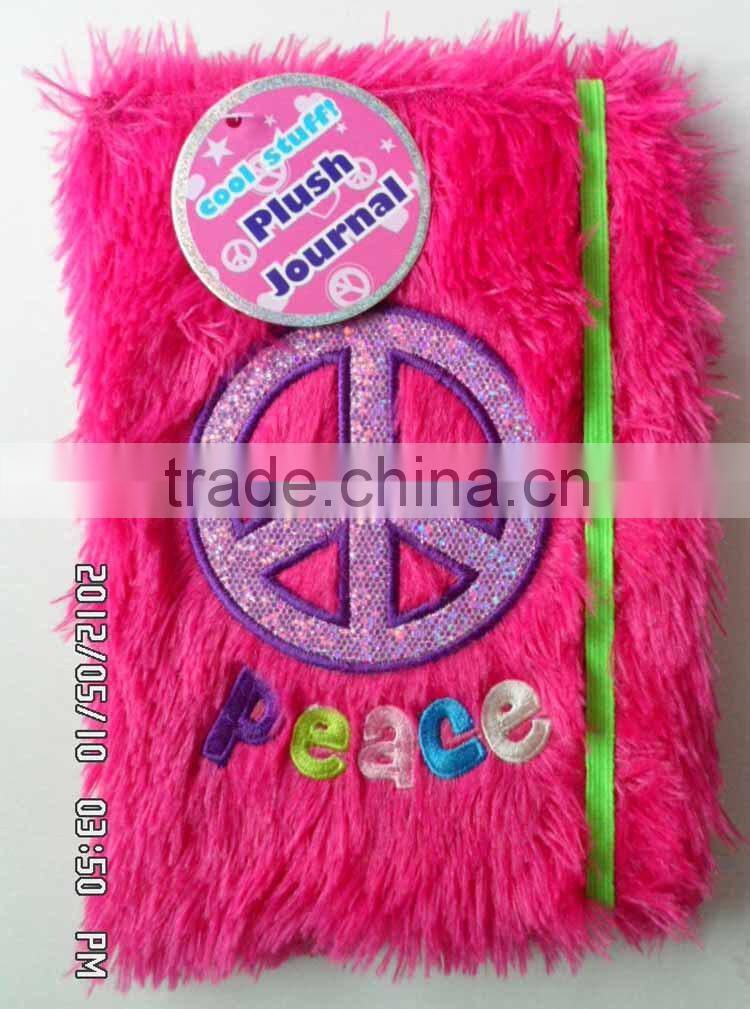 Peacock Velvet Fabric Cover Peace Embroidered Notebook