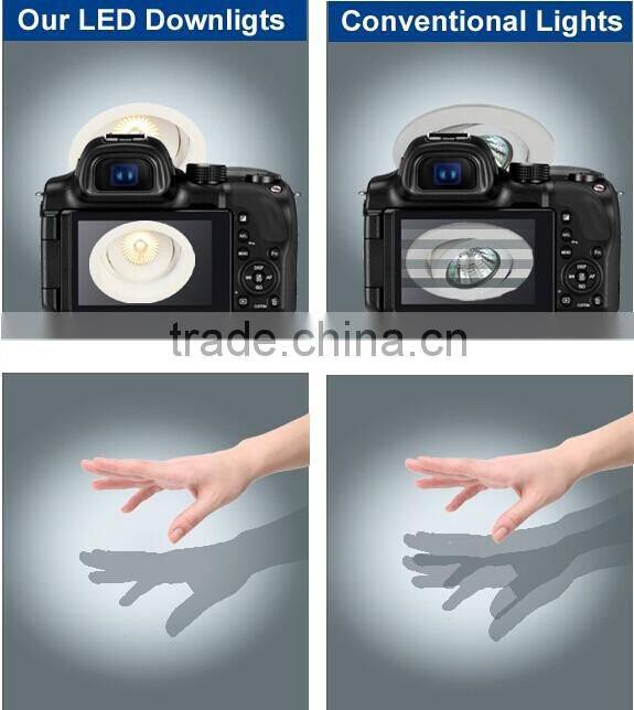 Adjustable spot lighting 5w 7w 9w 12w led ceiling light with lens