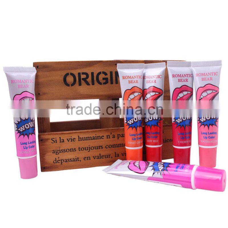 The Newest Romantic Bear long lasting 6 lip colors lipgloss peel off liquid matte lipstick