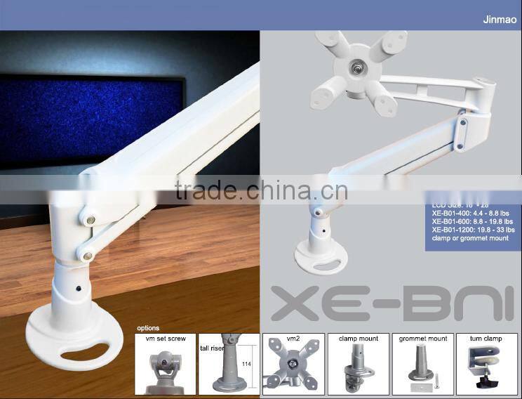 jiaxing swing armArticulating monitor arms with integrated cable management 18" to 28" Lcd monitor arm