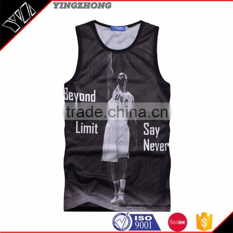 Yingzhong garment Wholesale Sublimation Hot fashion men Fit Tank Tops , vest tops lighter print logo