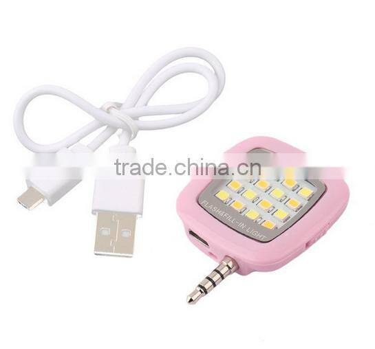 Factory wholesale Mini 16 LED Night Using Selfie Enhancing Dimmable Flash Led Light Smartphone