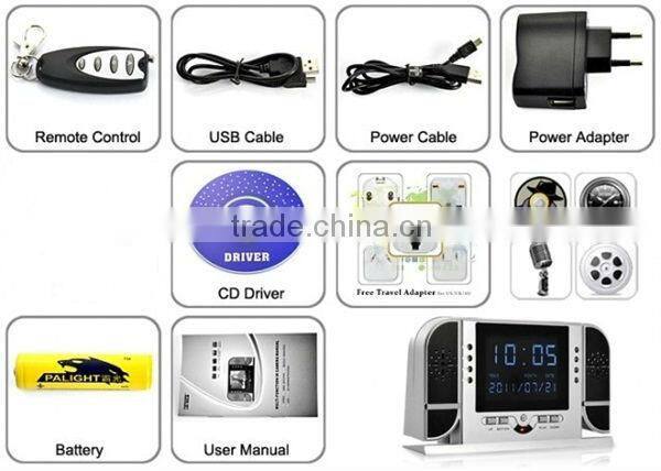 Night Vision Motion Detecting HD 720P Hidden Camera SD Card DVR Clock