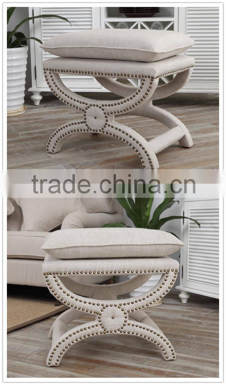 factory price good quality natural small wood ottoman