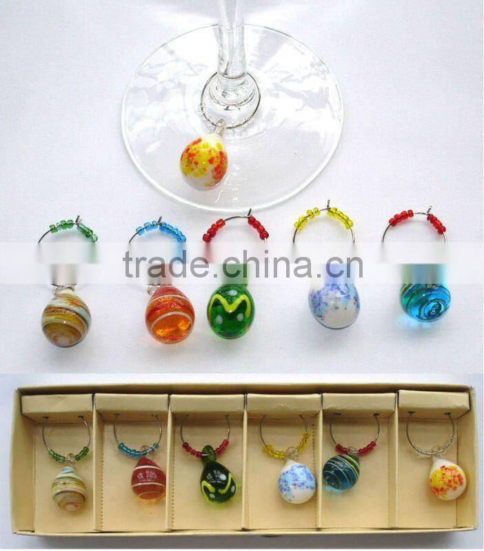 wine glass charm rings