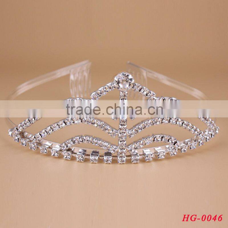 Wholesale Bridal Wedding Sliver Crystal Rhinestone crown Tiara