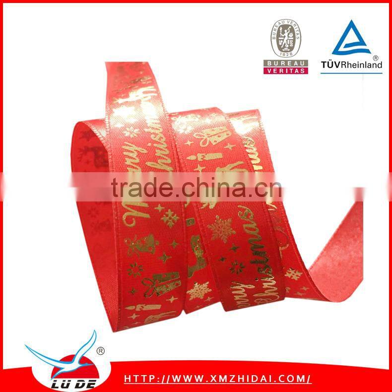 Hotselling polyester ribbon with printing for decoration, printed ribbon for chrismas