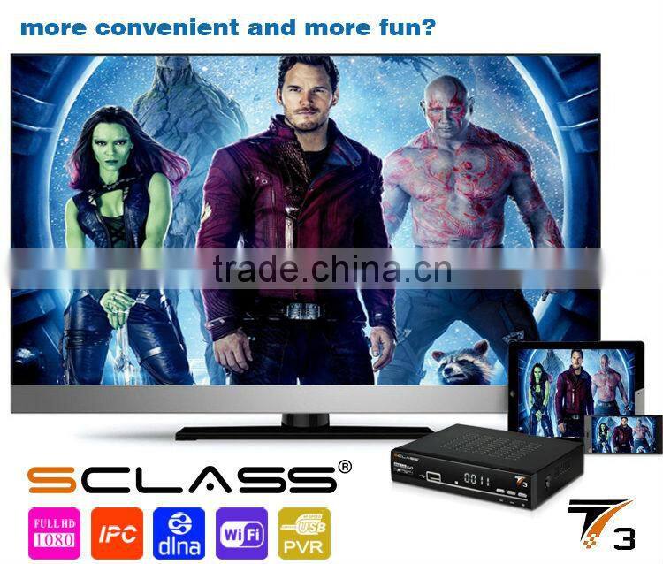 Genuine sclass T3 HD TV Satellite Receiver Box pk azamerica s1005 and icloass 9696x pvr tv box