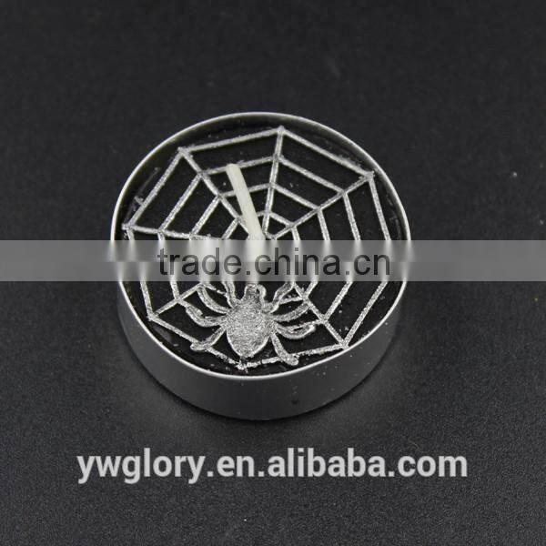 Black and sliver glitter halloween Tea light, halloween spider light, witch and ghost tea light