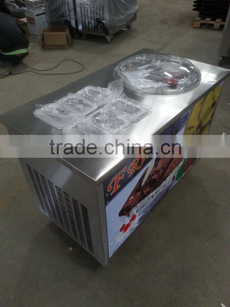 Lestars 2015 new arrival factory supply single pan comes with topping boxes roll ice cream making machine