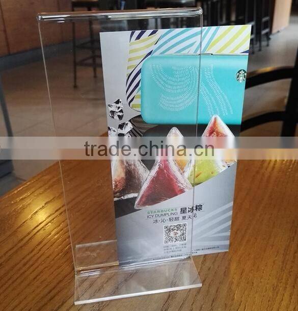 acrylic table menu holder display stand