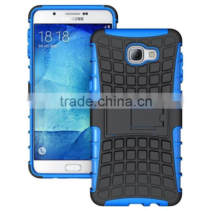 2016 New item Combo new design stand mobile phone case for Samsung A9, 2 in 1 shockproof back cover case
