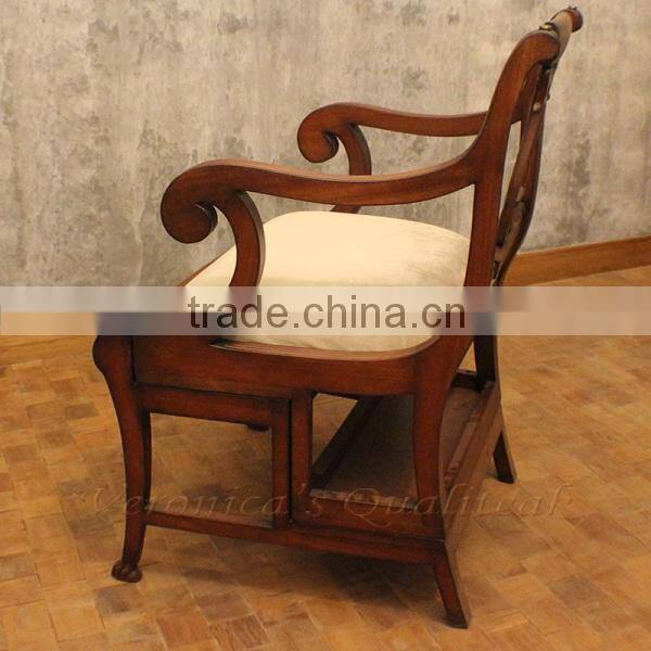 Library Furniture - Antique Library Ladder Chair, Stuart Series