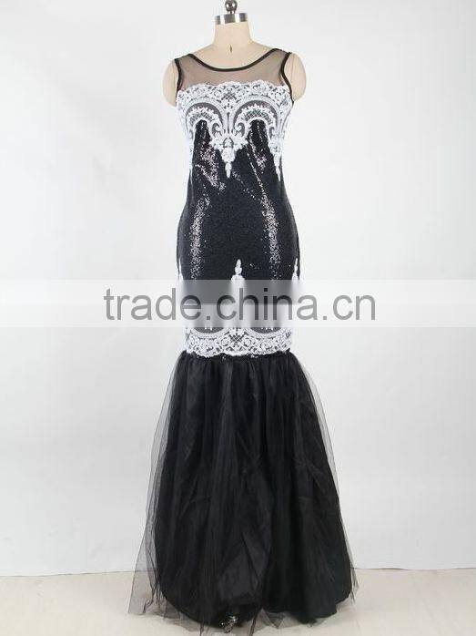 Latest fashion 5 colors ready stock low back sexy mermaid evening dress with sequin