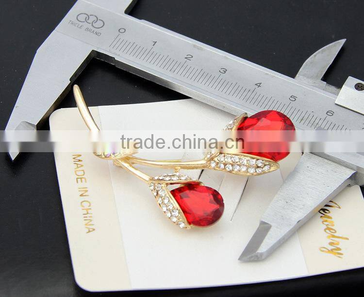 2015 wholesale colorful gemstone imitation korea latest fashion safety pin flowers and brooches for party dress