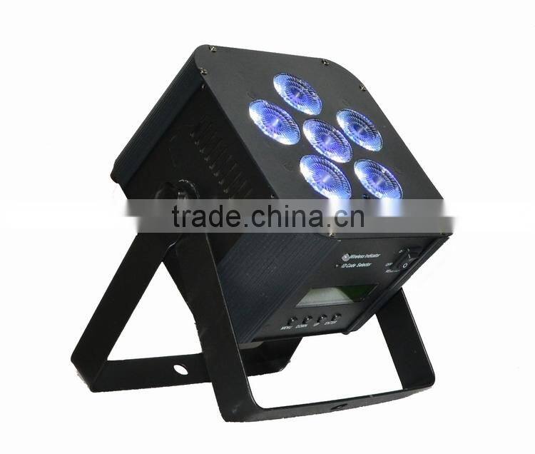 6*15W 5 in 1 RGBWA wireless battery powered flicker-free led lights