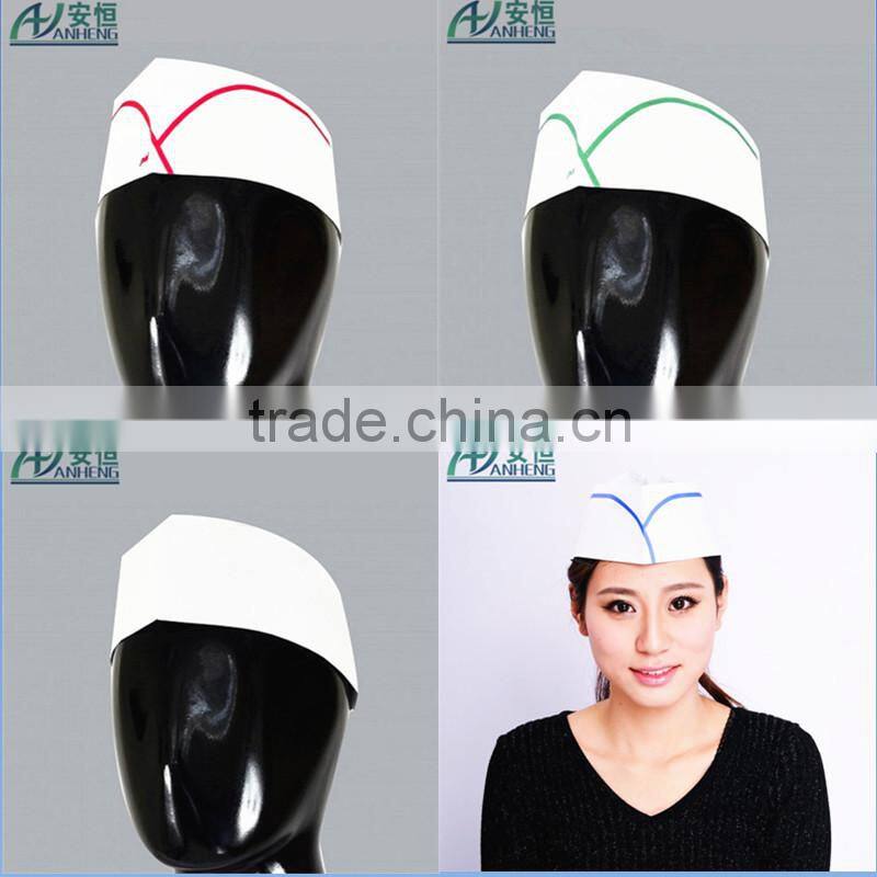 Forage Hat for Food Processing with Red Strip/disposable chef hat