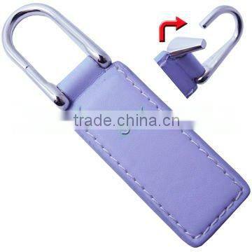 Fashion Metal Genuine Embossed Leather Keychain