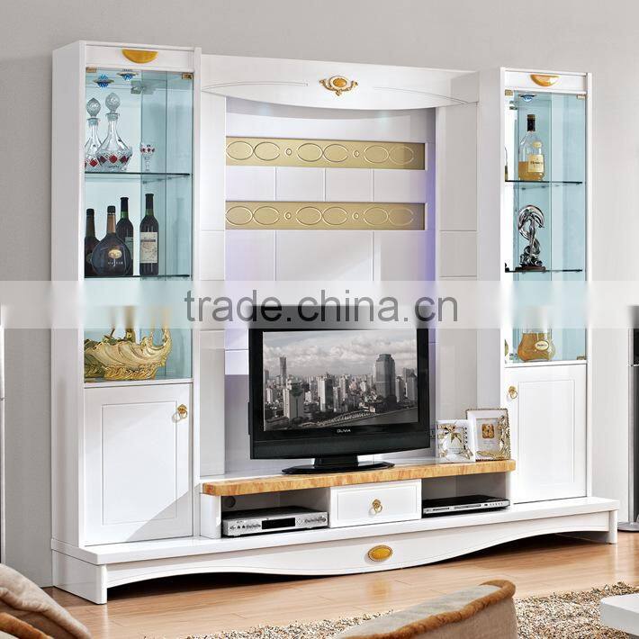 Latest designs tv wall unit cabinet cheap living room furniture