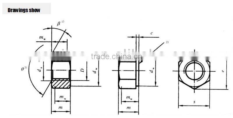 Grade 6 Din934 hex nut Cr3 zinc plated