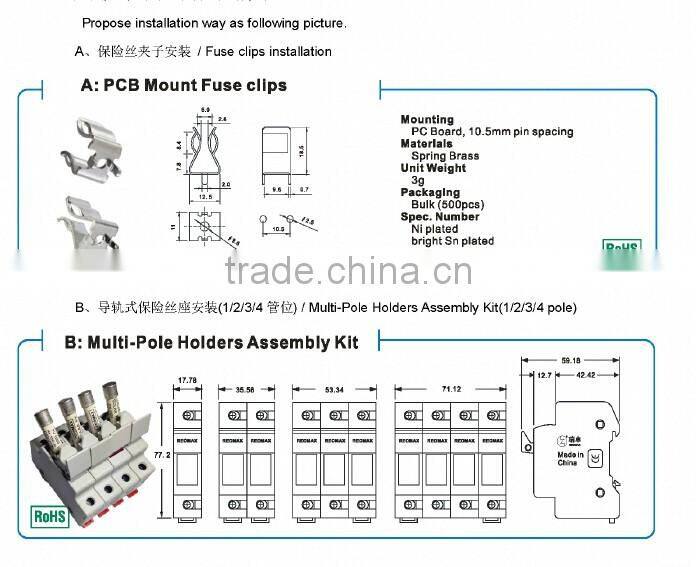 Popular 10x38 midget solar pv fuse