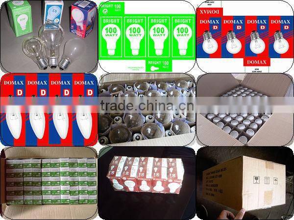 E27 B22 40W 60W 75W 100W incandescent clear frosted bulb