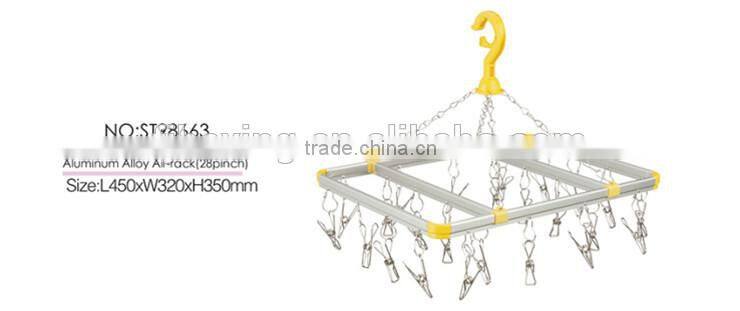 98768 Stainless steel Sock Hanger with 16 clips /stainless steel clothes rack