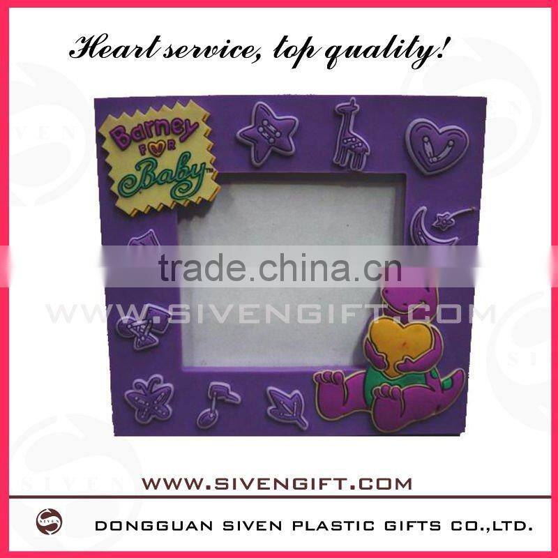 cute genius at work soft pvc photo frame for promotion gift