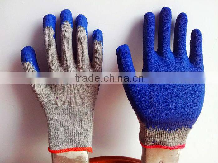 Blue Fully Coated Gloves Open Back Nitrile Glove Sandy Finish Cotton Jersey Liner Woven Liner Safe Cuff Nylon Liner