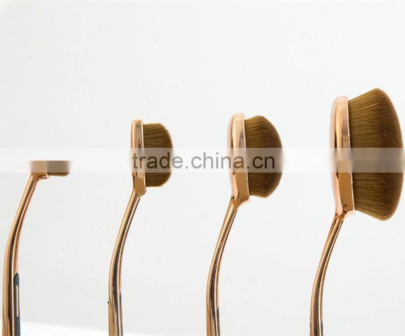 New arrival 4pcs oval makeup brush set christmas gift for girls