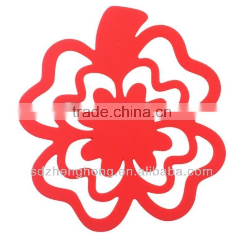 Hollow Four Leaf Clover Shaped Silicone Pot Mat Silicone Trivet Mat