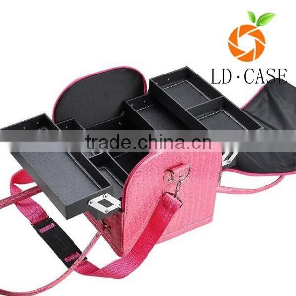 Promotional PU leather cosmetic bags with handle/ makeup pouch / toiletry bags