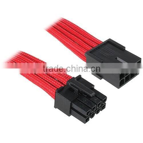 8 Pin EPS Connector Braided Sleeved Cable CPU Extension Cable 45cm Red / Black