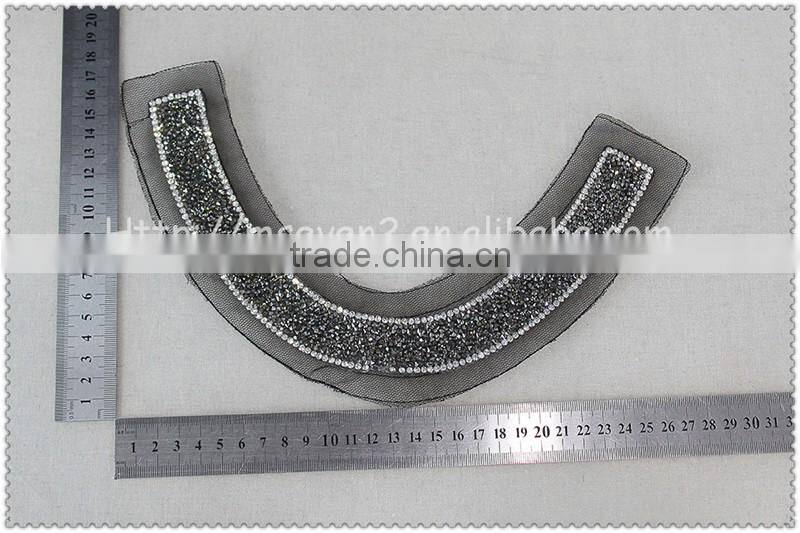 Popular Hot fix rhinestone collar/fancy rhinestone collars for garment