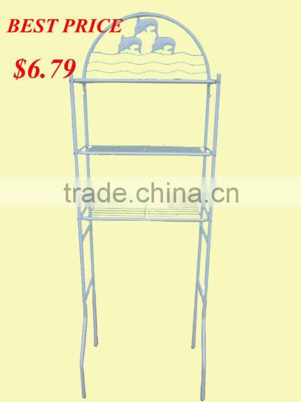 Metal 3-tier bathroom corner/toilet shelf
