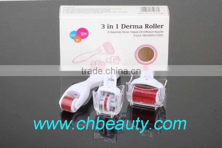 2015 factory direct wholesale hair loss treatment 3 in 1 derma roller
