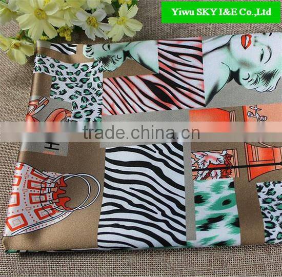 2015 New Design Floral Printing Satin Fabric for Ladies Garments
