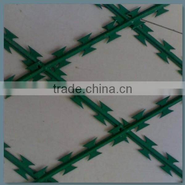 China metal enclosure grills high security square hole razor mesh panels road field fence wire dividers with sharp razor