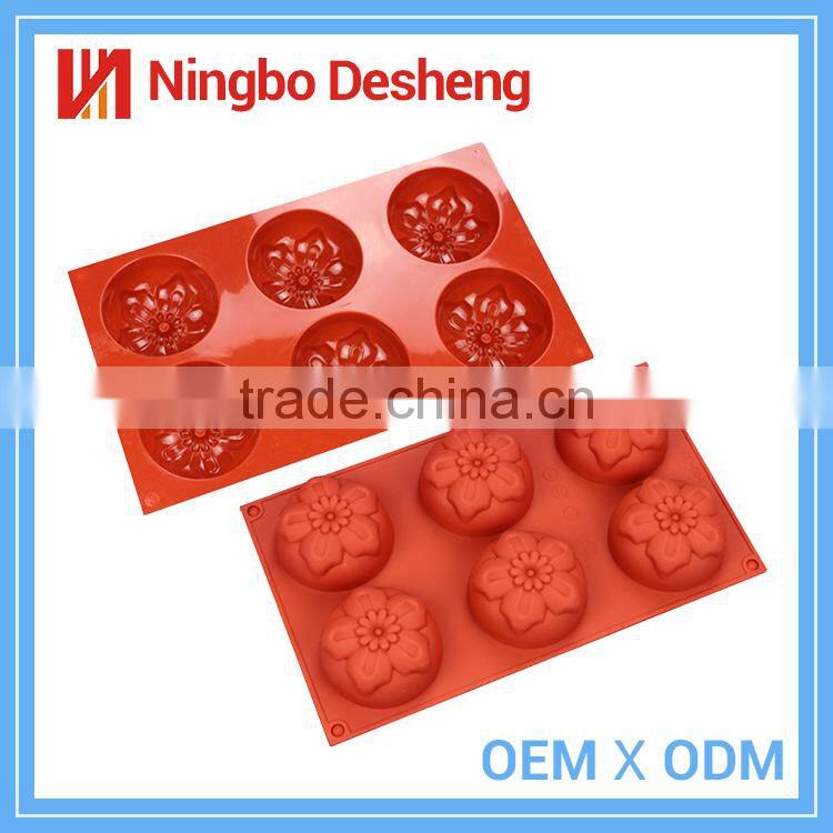 Flower Shape 6 Cans Food-Grade Flower Silicone Candle Molds