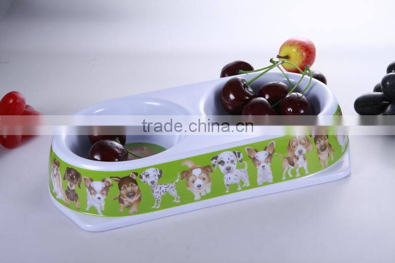 High quality puppy dog melamine slow feed pet bowl dog drinking bottle