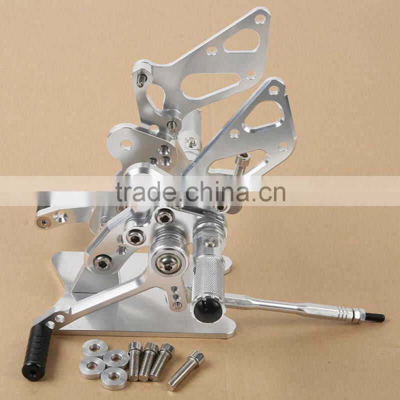 Silver CNC Front Footrests Foot Peg Set For Suzuki Hayabusa GSX1300R 1999-2014