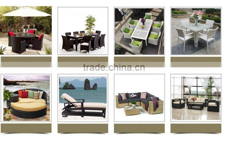 Luxury rattan garden patio dining table sets with 6 chairs