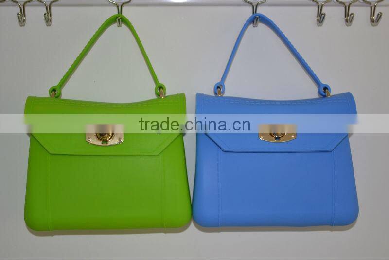 12colors stock!!! Fashion silicone rubber handbag for lady