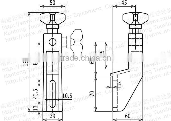 Conveyor Components Litter Brackets TX-103, Guide-Rail Brackets