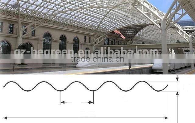 china clear PC corrugated plastic roofing sheets for wholesale
