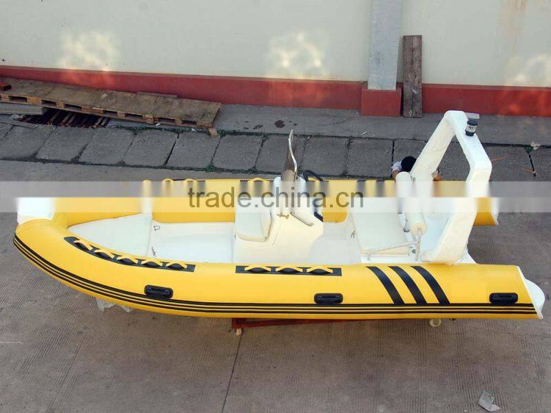 4.8m 8 person beautiful yellow fiberglass rib boat consoles