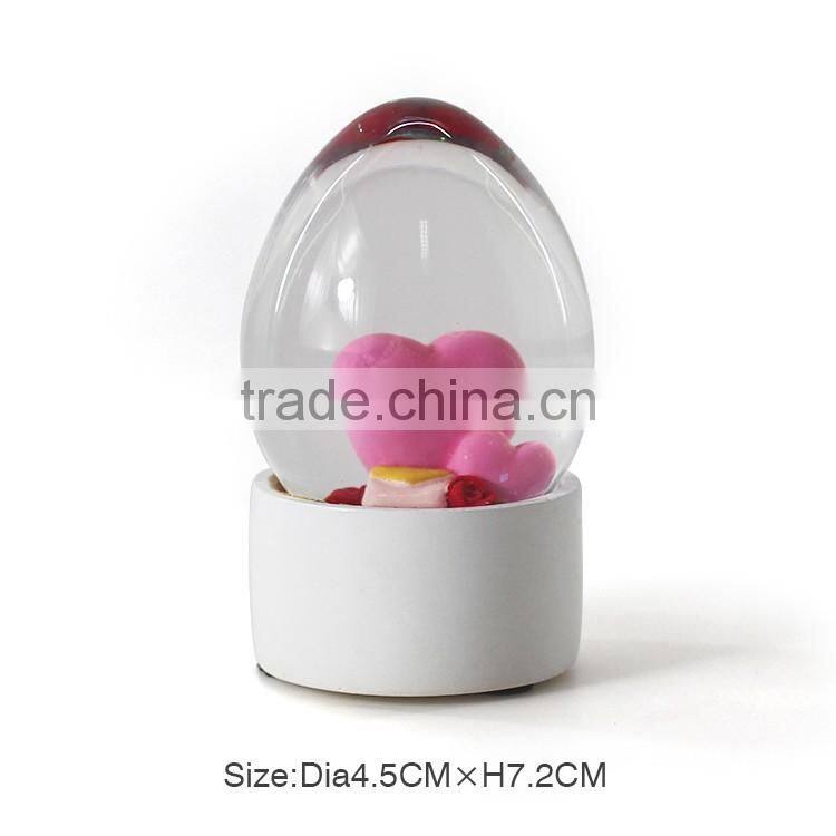 Plastic material love water globe